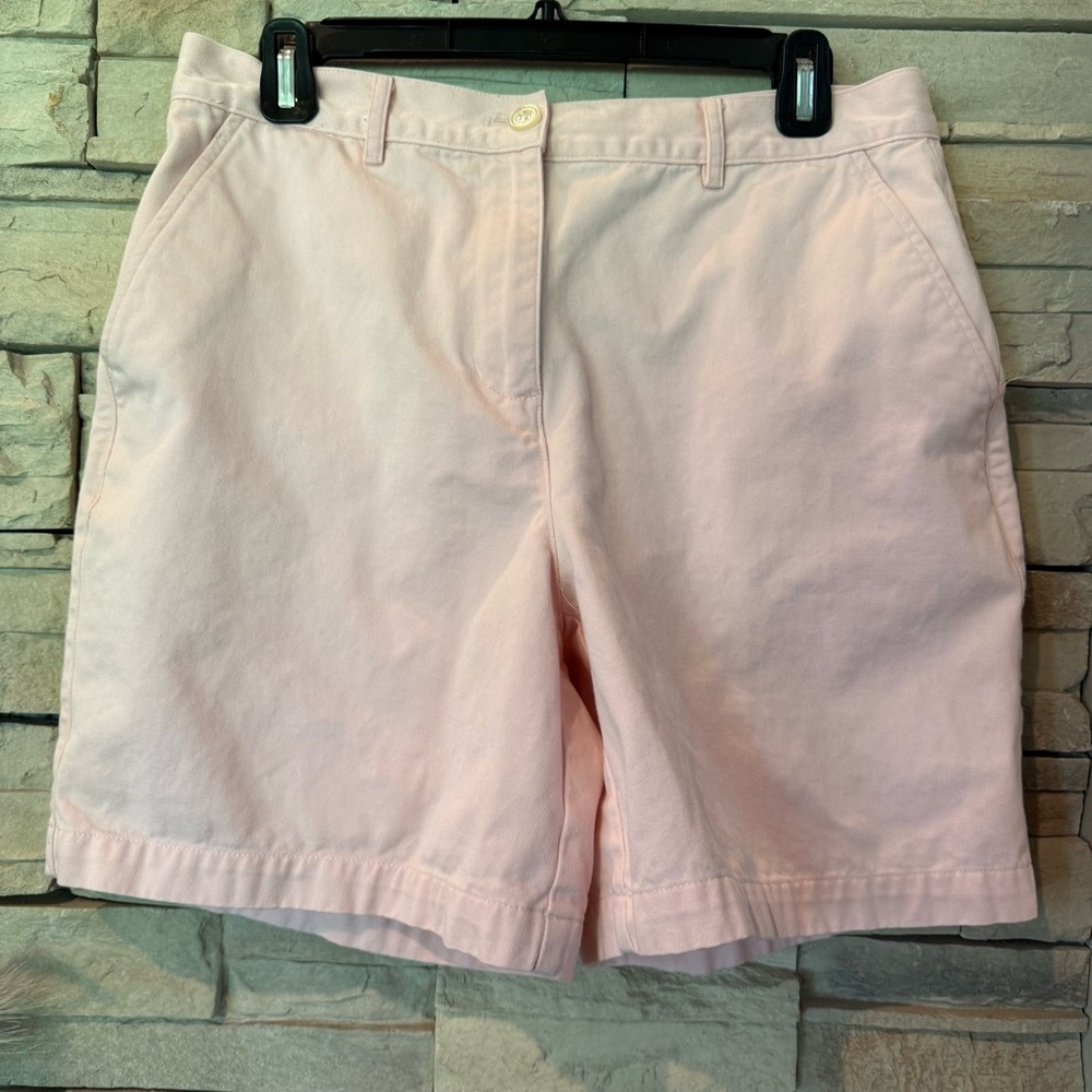 LAUREN Ralph Lauren Women’s Pink Flat Front Chino Shorts Size 10 Inseam 6 in